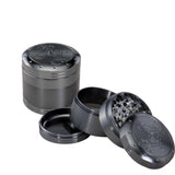 Black Leaf Deep Engraving Grinder Silver
